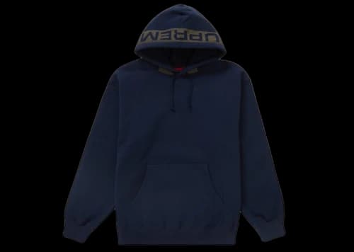 Supreme Jacquard Stripe Hooded Sweatshirt Navy