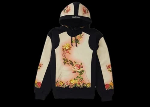 Supreme Jean Paul Gaultier Floral Print Hooded Sweatshirt Black