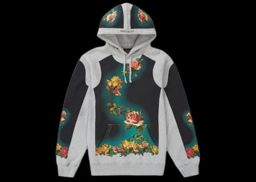 Supreme Jean Paul Gaultier Floral Print Hooded Sweatshirt Heather Grey