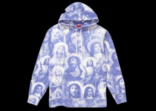 Supreme Jesus and Mary Hooded Sweatshirt Purple