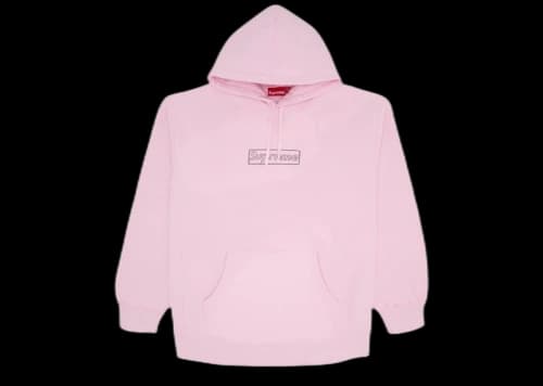 Supreme KAWS Chalk Logo Hooded Sweatshirt Light Pink