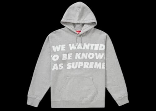Supreme Known As Hooded Sweatshirt Heather Grey