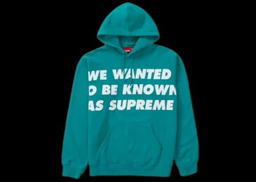 Supreme Known As Hooded Sweatshirt Dark Aqua