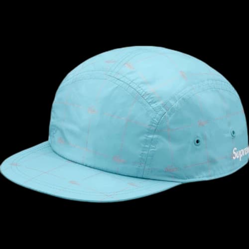 Supreme LACOSTE Reflective Grid Nylon Camp Cap Blue