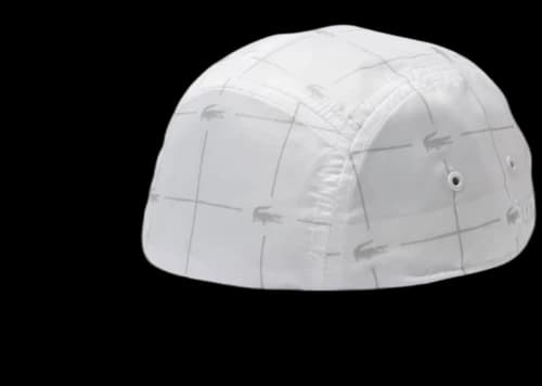Supreme LACOSTE Reflective Grid Nylon Camp Cap White