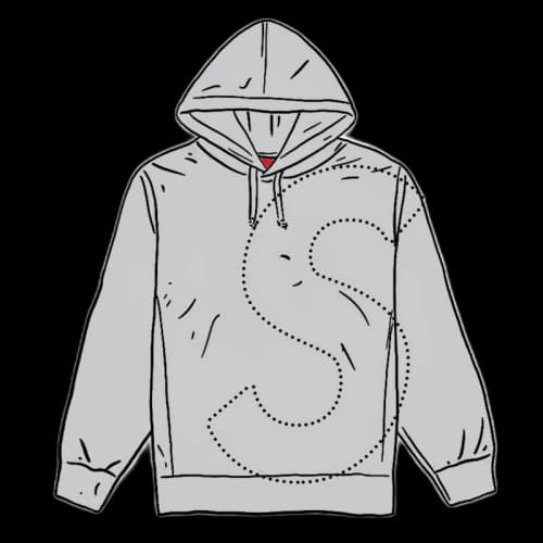 Supreme Laser Cut S Logo Hooded Sweatshirt Heather Grey