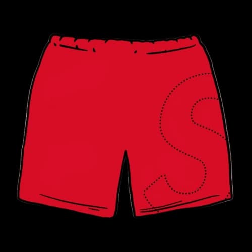 Supreme Laser Cut S Logo Sweatshort Red