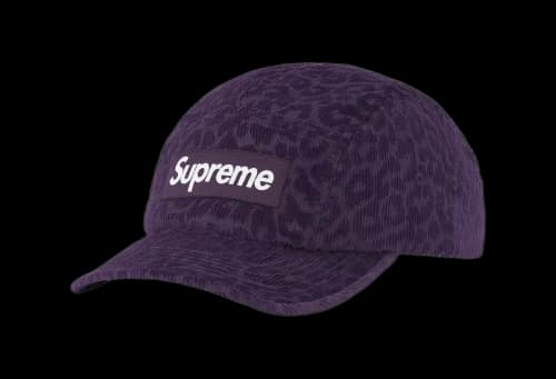 Supreme Leopard Corduroy Camp Cap Purple (FW23)