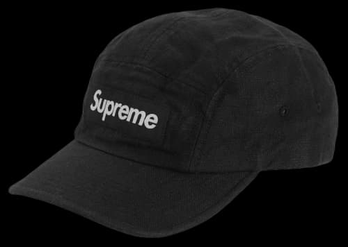 Supreme Linen Fitted Camp Cap Black
