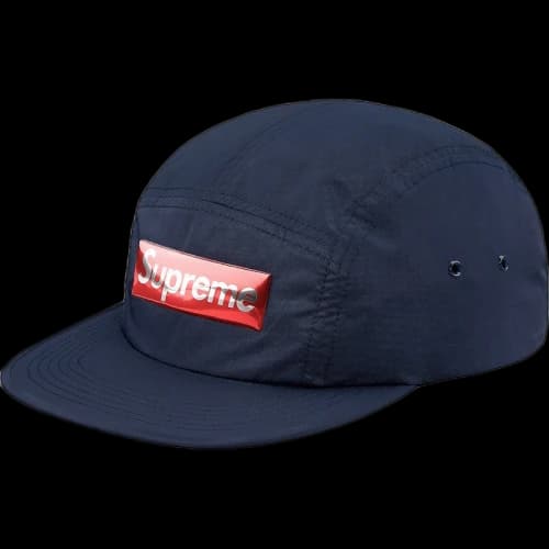 Supreme Liquid Metal Logo Camp Cap Navy