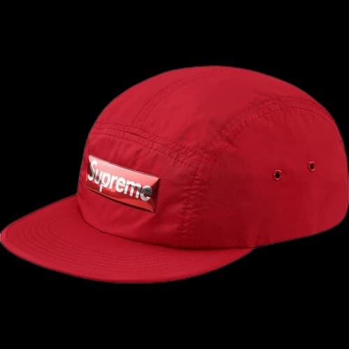 Supreme Liquid Metal Logo Camp Cap Red