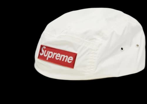 Supreme Liquid Metal Logo Camp Cap White