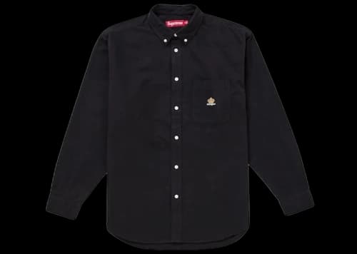 Supreme Loose Fit Flannel Oxford Shirt (FW25) Black