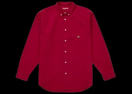 Supreme Loose Fit Flannel Oxford Shirt (FW25) Red