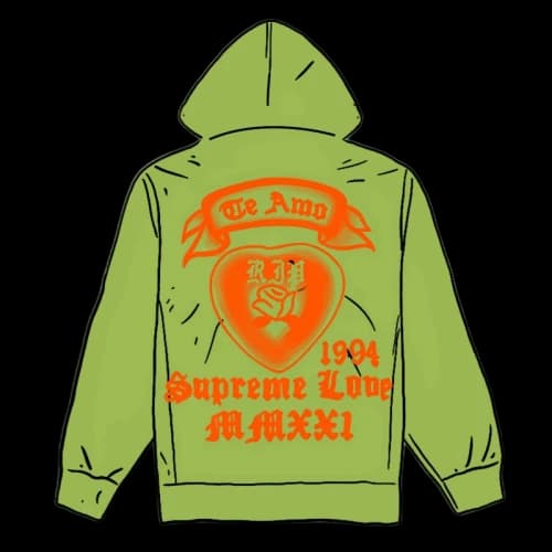 Supreme Love Hooded Sweatshirt Lime