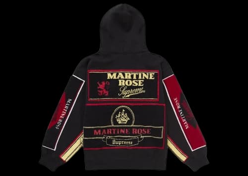 Supreme Martine Rose Towel Zip Up Hooded Sweatshirt Black