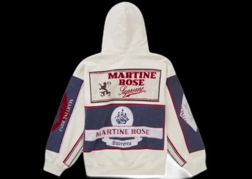Supreme Martine Rose Towel Zip Up Hooded Sweatshirt White