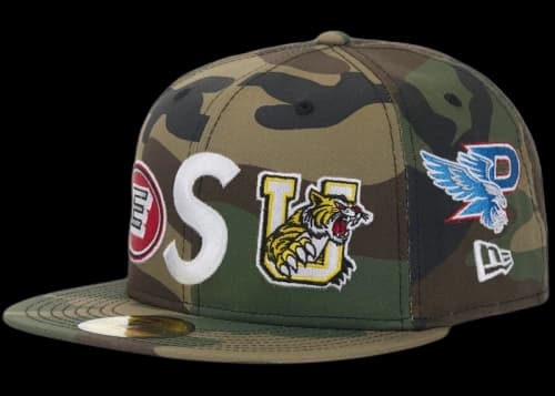 Supreme Mascots S Logo New Era 59Fifty Fitted Cap Woodland Camo