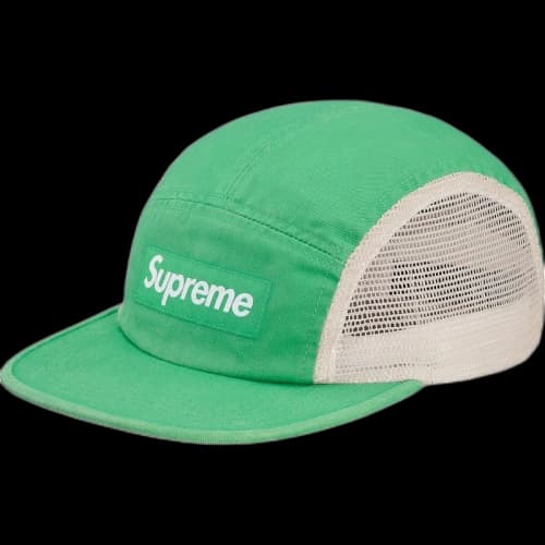 Supreme Mesh Side Panel Camp Cap Light Kelly
