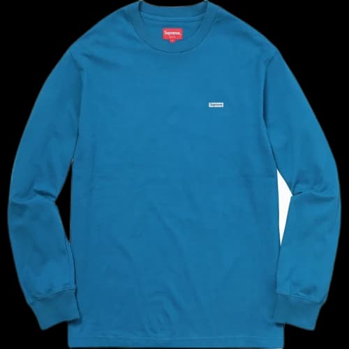 Supreme Metallic Box Logo L/S Tee Blue