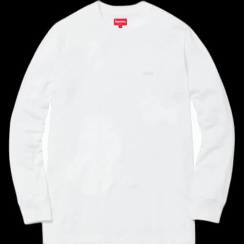 Supreme Metallic Box Logo L/S Tee White