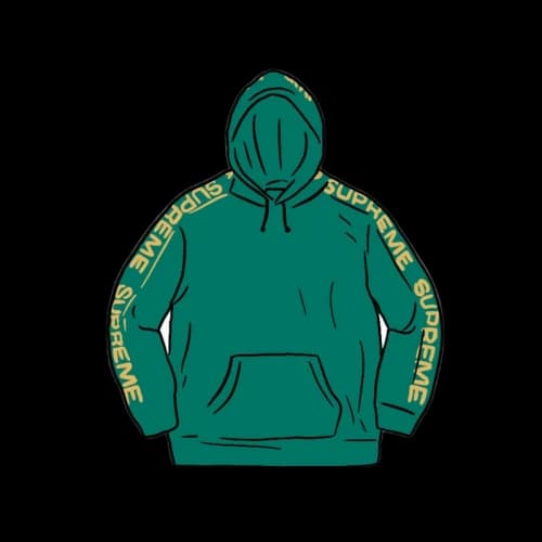 Supreme Metallic Rib Hooded Sweatshirt Light Pine