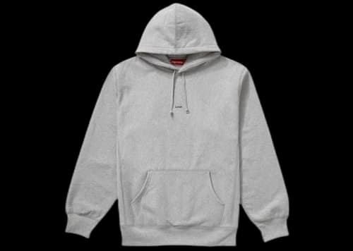Supreme Micro Logo Hooded Sweatshirt Heather Grey