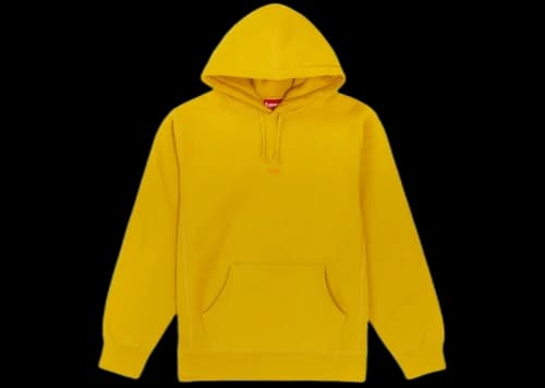 Supreme Micro Logo Hooded Sweatshirt Mustard