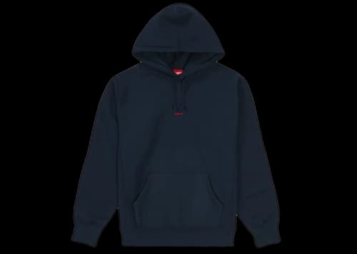 Supreme Micro Logo Hooded Sweatshirt Navy