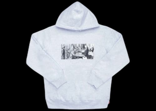 Supreme Mike Kelley Franklin Signing the Treaty of Alliance with French Officials Hooded Sweatshirt Ash Grey