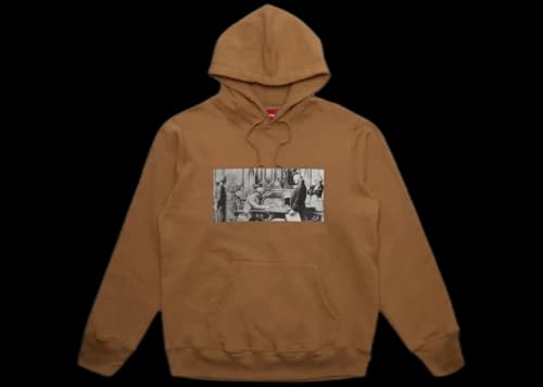 Supreme Mike Kelley Franklin Signing the Treaty of Alliance with French Officials Hooded Sweatshirt Light Brown