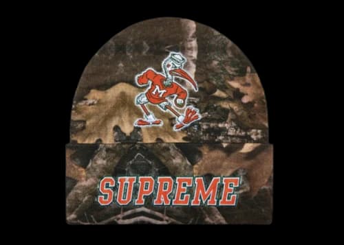 Supreme Mitchell & Ness NCAA Beanie Woodland Camo