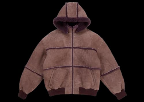 Supreme MM6 Maison Margiela Hooded Shearling Bomber Jacket Purple