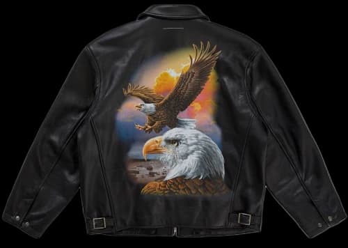 Supreme MM6 Maison Margiela Schott Eagle Leather Jacket Black