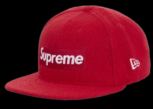 Supreme Mohair Box Logo New Era Red