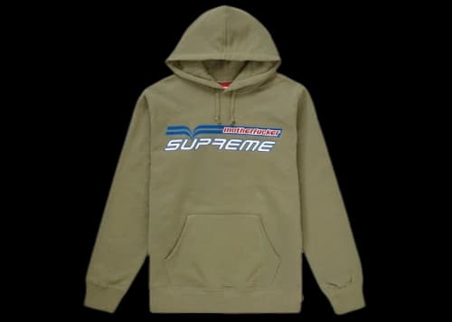 Supreme Motherfucker Hooded Sweatshirt Light Olive