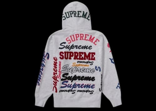Supreme Multi Logo Hooded Sweatshirt Ash Grey
