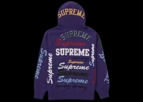 Supreme Multi Logo Hooded Sweatshirt Purple