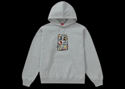 Supreme Neil Blender Mosaic Hooded Sweatshirt Heather Grey