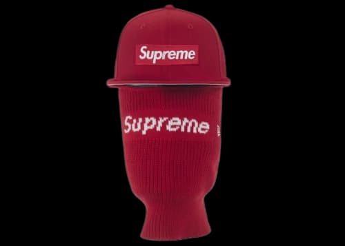 Supreme New Era Box Logo 59Fifty Balaclava Cap Red