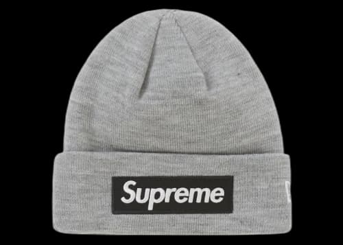 Supreme New Era Box Logo Beanie (FW22) Heather Grey
