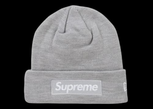 Supreme New Era Box Logo Beanie (FW24) Heather Grey