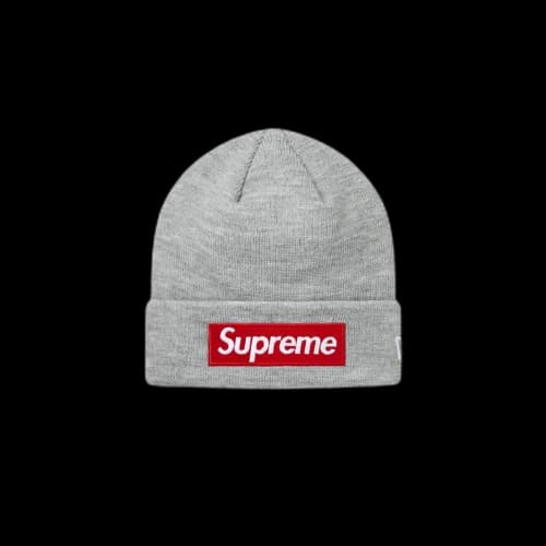 Supreme New Era Box Logo Beanie Heather Grey (FW18)