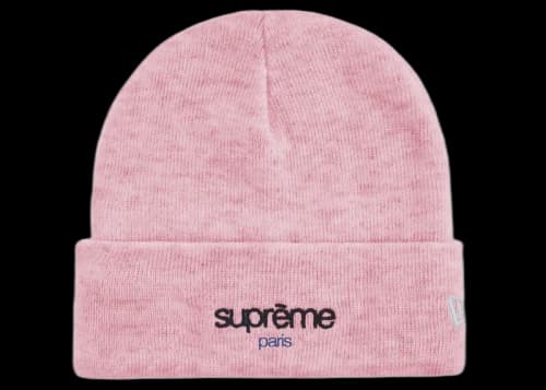 Supreme New Era Classic Logo Shop Beanie Light Pink