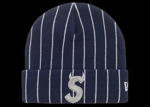 Supreme New Era Devil S Logo Beanie Stripe