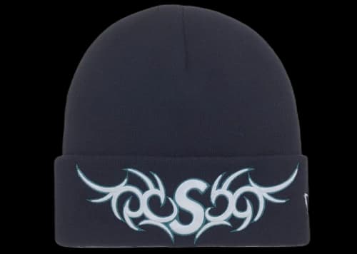 Supreme New Era Tribal S Logo Beanie Navy
