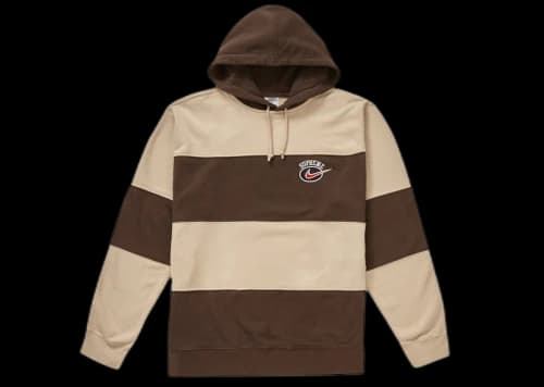 Supreme Nike Stripe Hooded Sweatshirt Tan