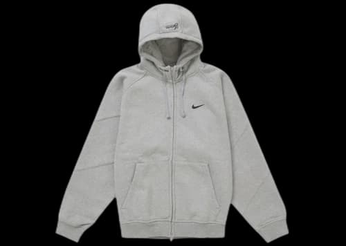 Supreme Nike Zip Up Hooded Sweatshirt Heather Grey