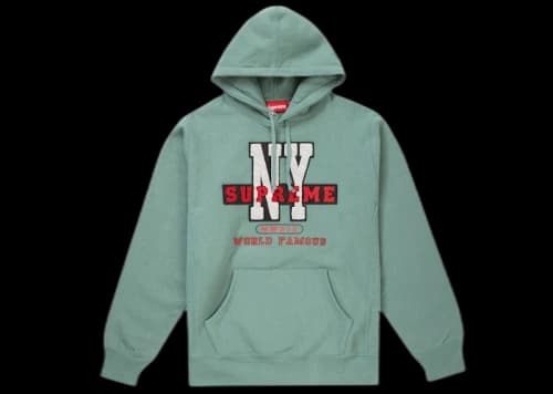 Supreme NY Hooded Sweatshirt Dusty Teal