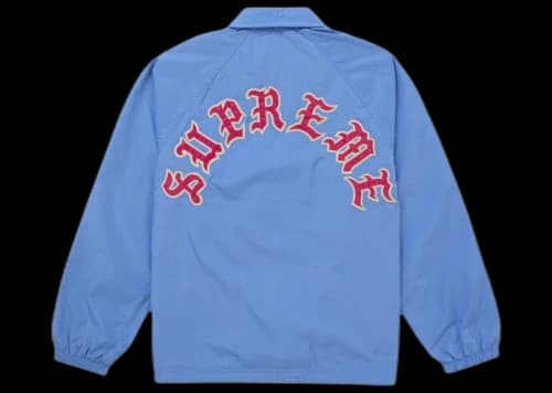 Supreme Old English Arc Coaches Jacket Light Blue